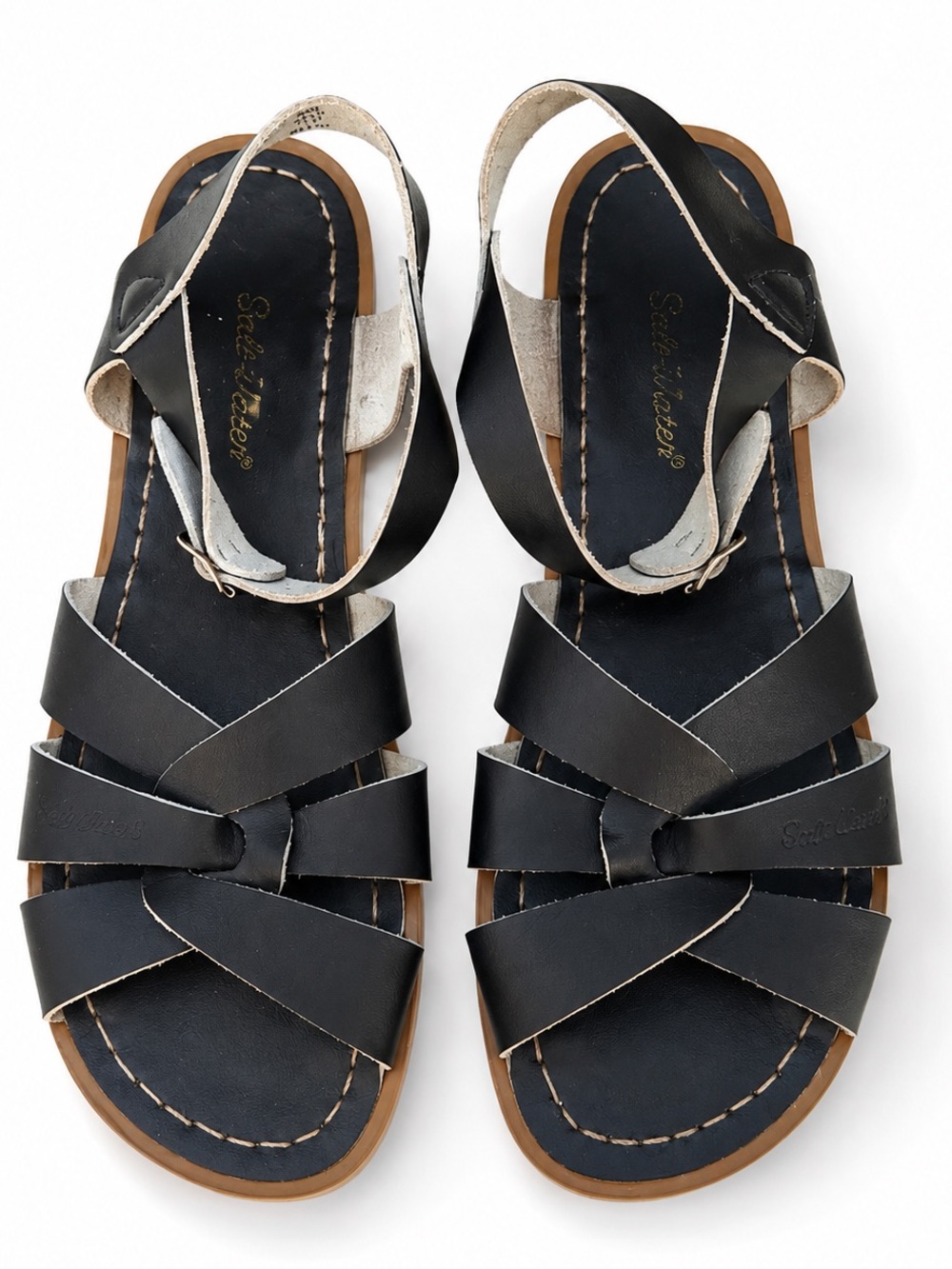 Salt Water Classic Original Leather Sandals Black Women’s US 8 (8.5-9 run large)